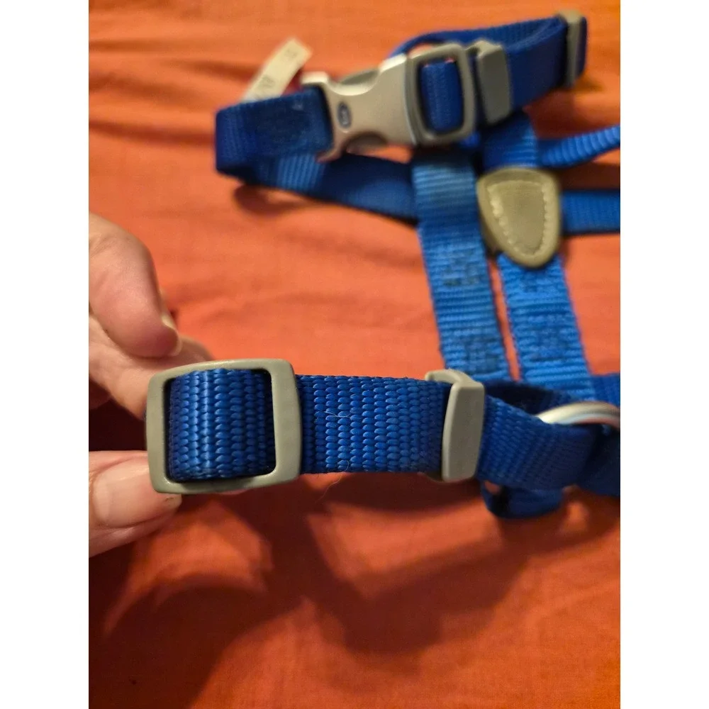 Aspen Pet Blue Nylon Adjustable Dog Harness 5/8 Inch 12-20 Inch Girth